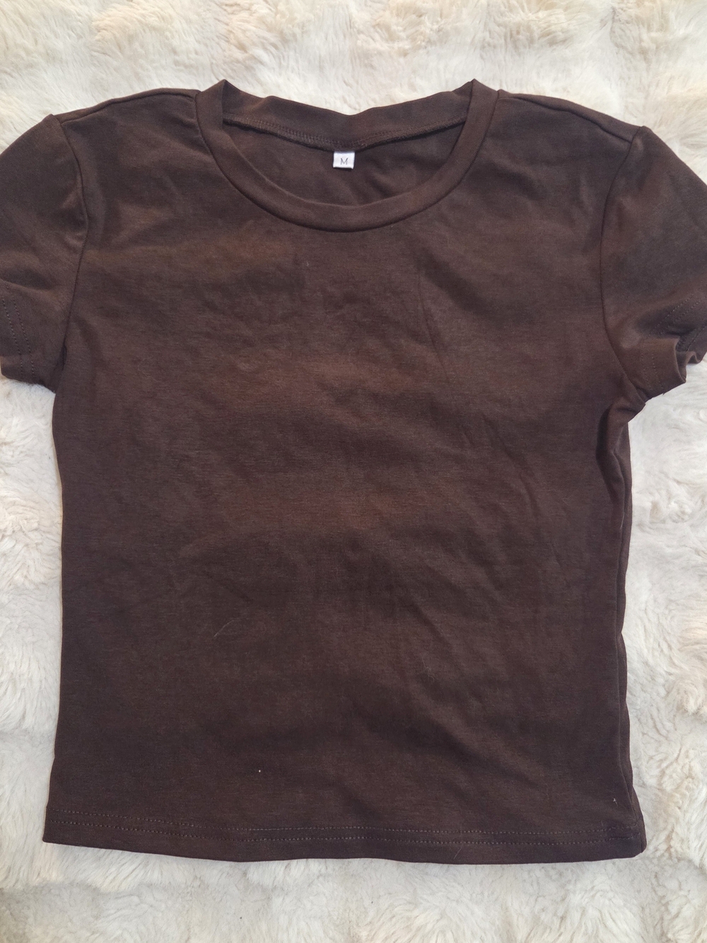 Classic Brown Crewneck Women's Top